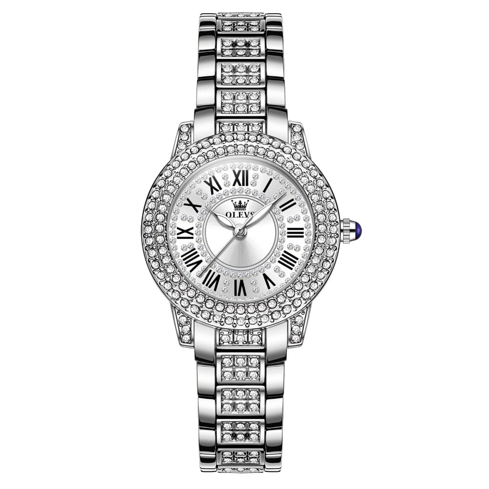 OLEVS 9943 Diamond Paved Dial Luxury Watch for Women