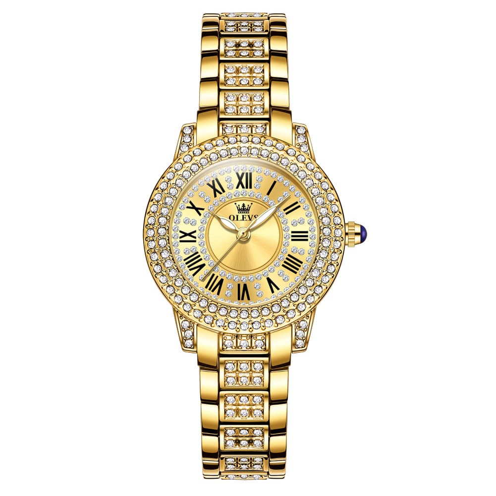 OLEVS 9943 Diamond Paved Dial Luxury Watch for Women
