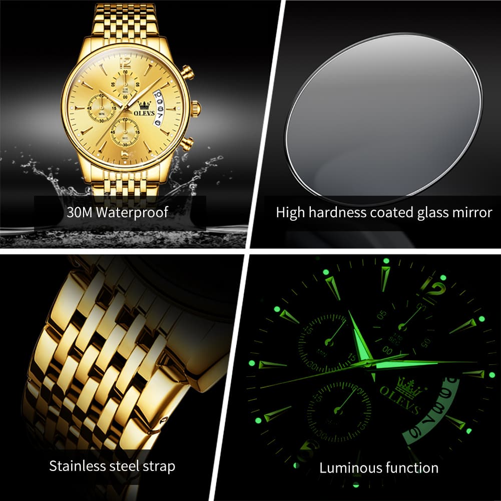 OLEVS 2867 Ultra Slim Luxury Dress Chronograph Watch for Men