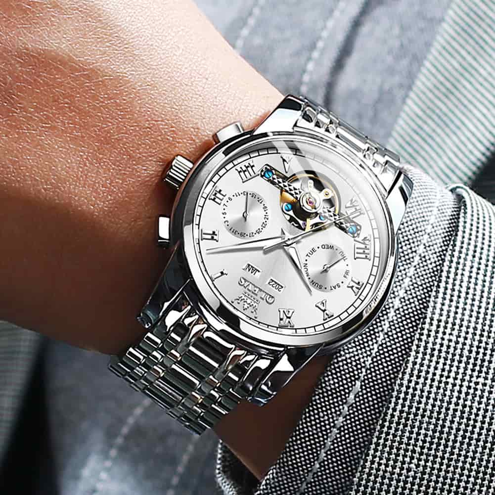 OLEVS 6607 Classic Open Heart Automatic Mechanical Watch for Men