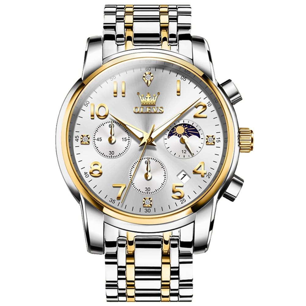 OLEVS 3628 Multifunction Moon Phase Quartz Watch for Men