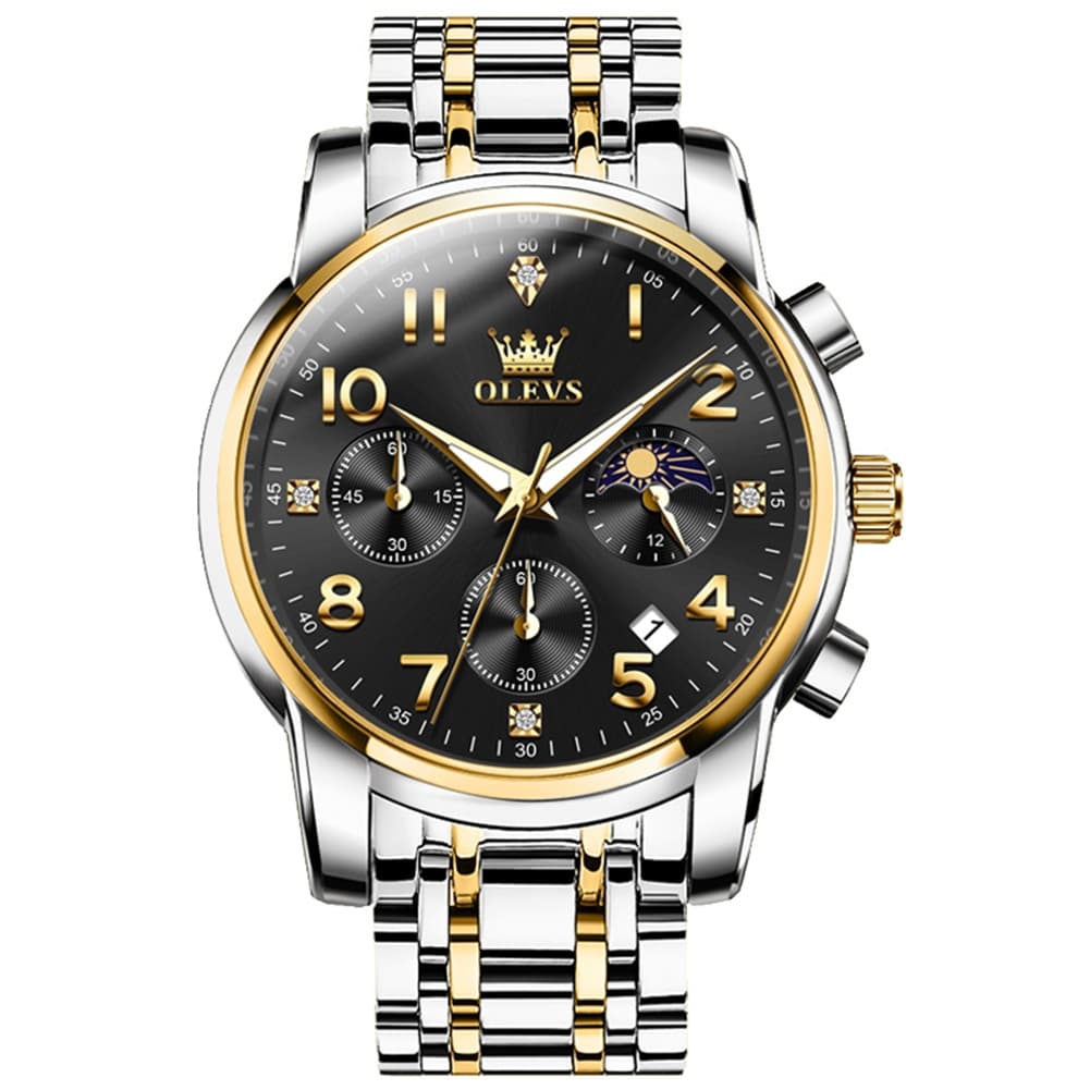 OLEVS 3628 Multifunction Moon Phase Quartz Watch for Men
