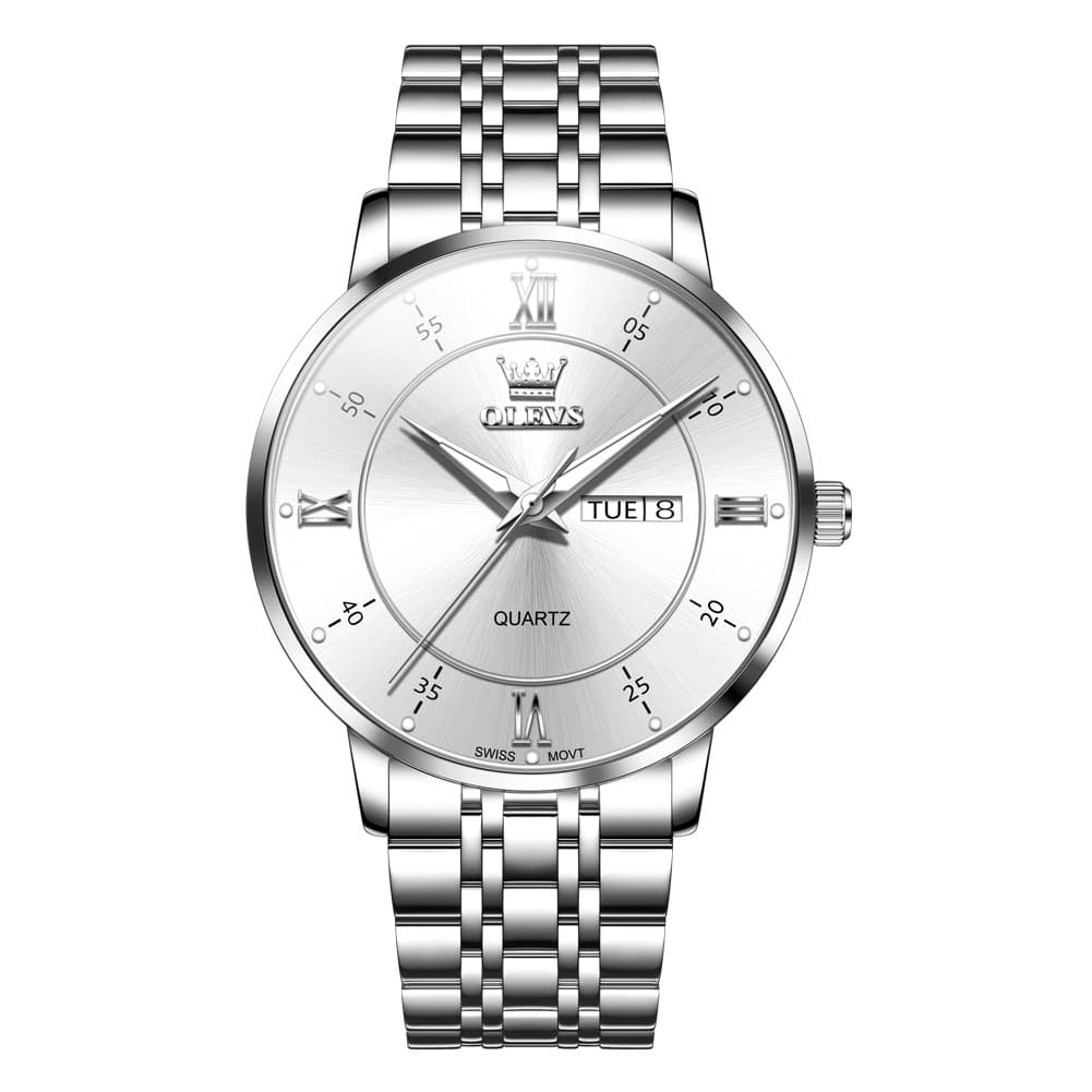 OLEVS Classic Roman Quartz Luminous Dress Watch for Men 3680