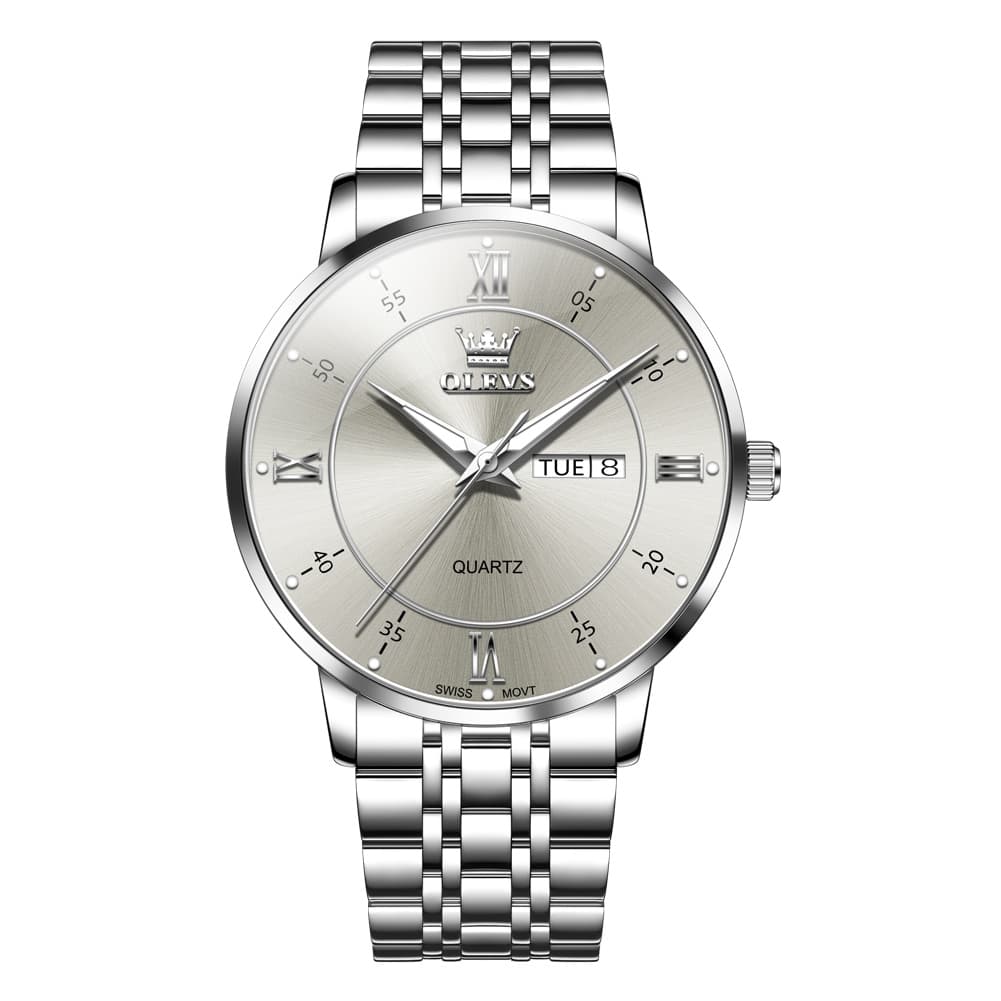 OLEVS Classic Roman Quartz Luminous Dress Watch for Men 3680