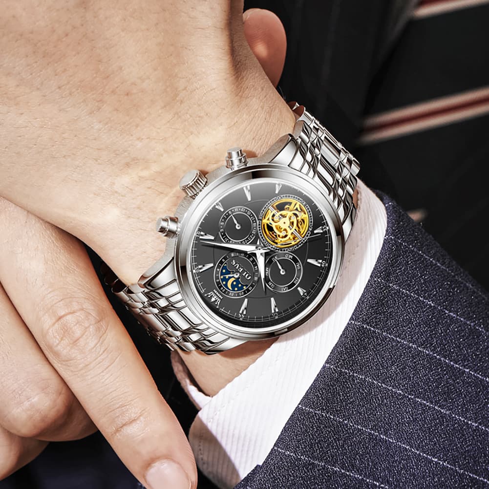 OLEVS 6746 Multi-Function Skeleton Mechanical Watch for Men
