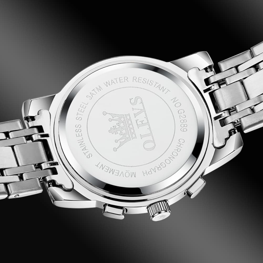 OLEVS 2889 Steel Chronograph Moon Phase Watch for Men