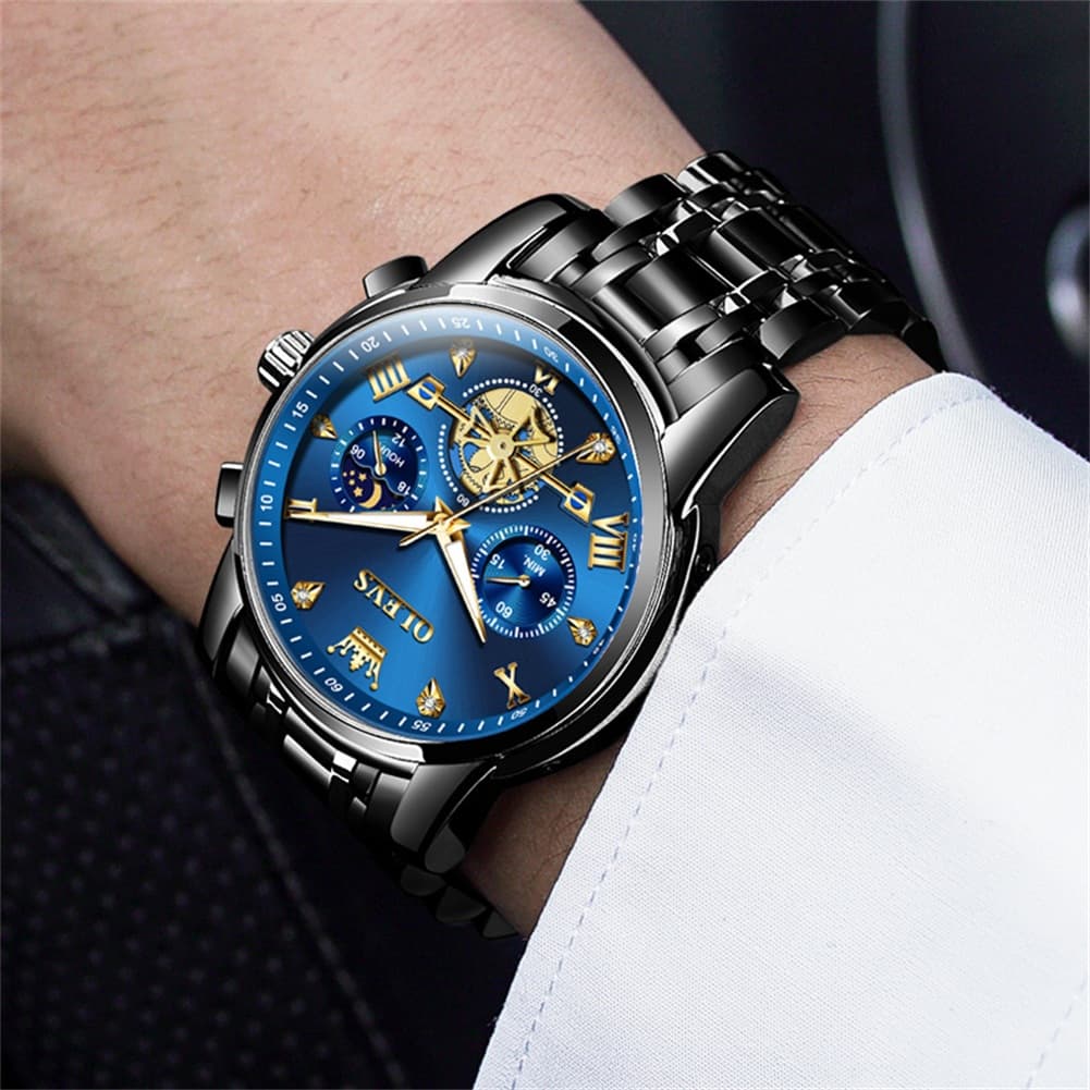 OLEVS 2856 Luxury Moon Phase Chronograph Quartz Watch for Men