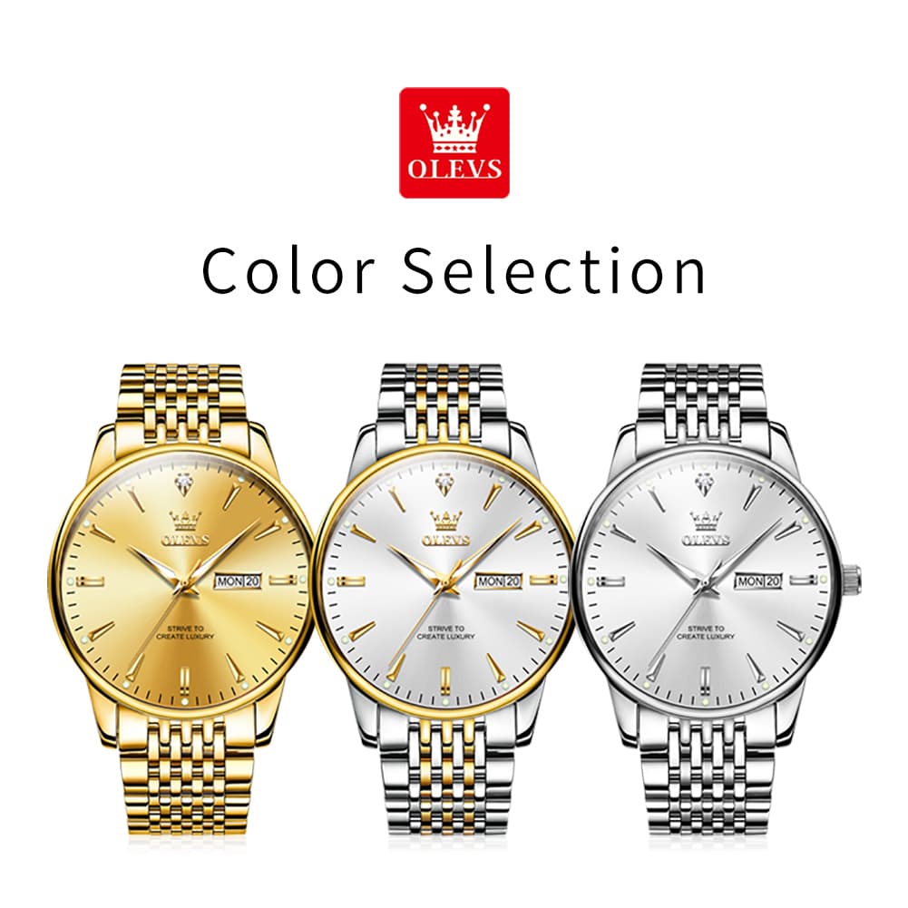 OLEVS 2929 Minimalist Day Date Quartz Watch for Men