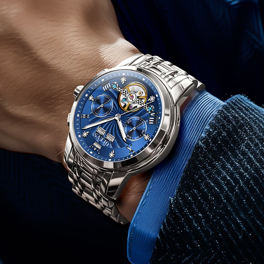 OLEVS 7088 Open Heart Roman Numeral Automatic Watch For Men