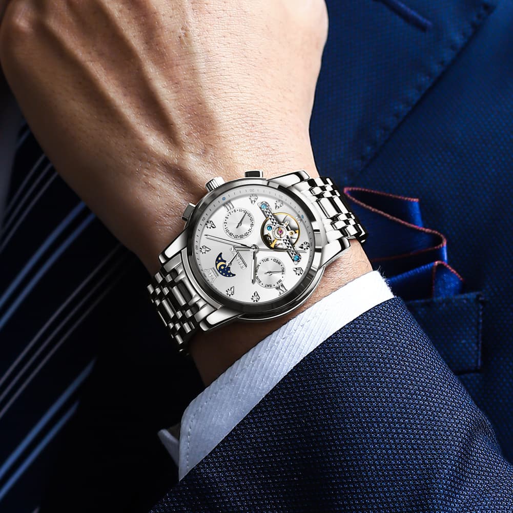 OLEVS 6678 Mechanical Moon Phase Automatic Watch for Men
