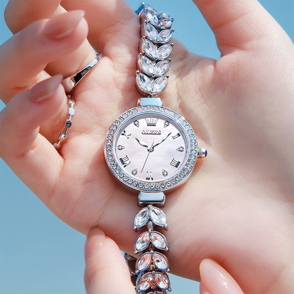 OLEVS 9971 Mermaid Bracelet Crystal Quartz Watch for Women