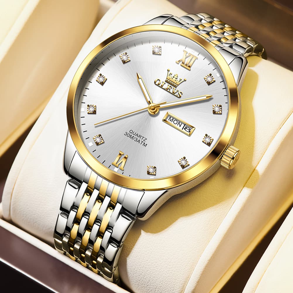 OLEVS 2943 Ultra Thin Diamond Dial Quartz Watch for Men