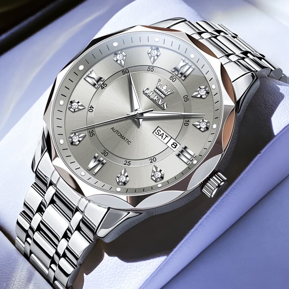 OLEVS 6727 Automatic Mechanical Diamond Watch For Men