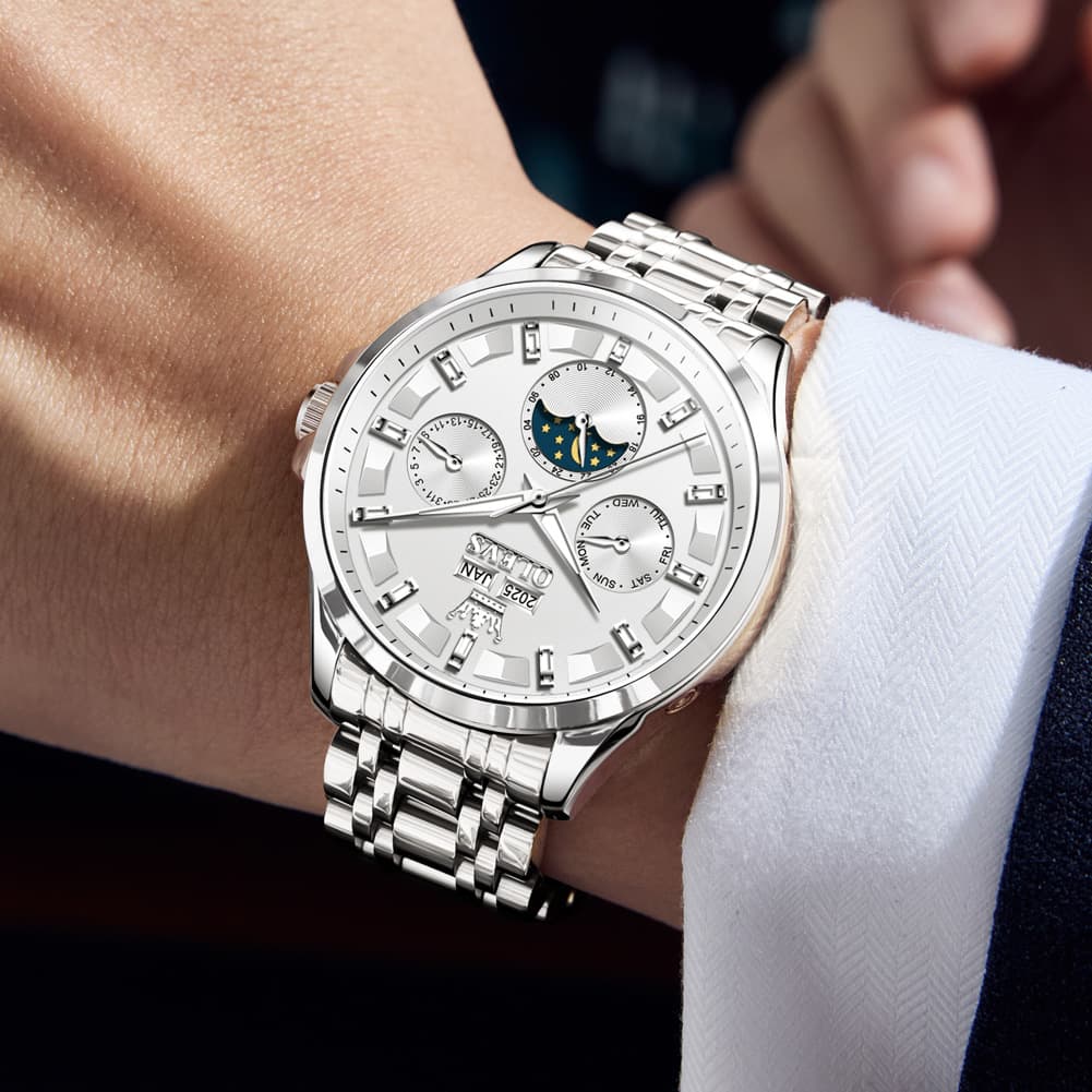 OLEVS 7070 Heavyweight Moon Phase Automatic Watch For Men