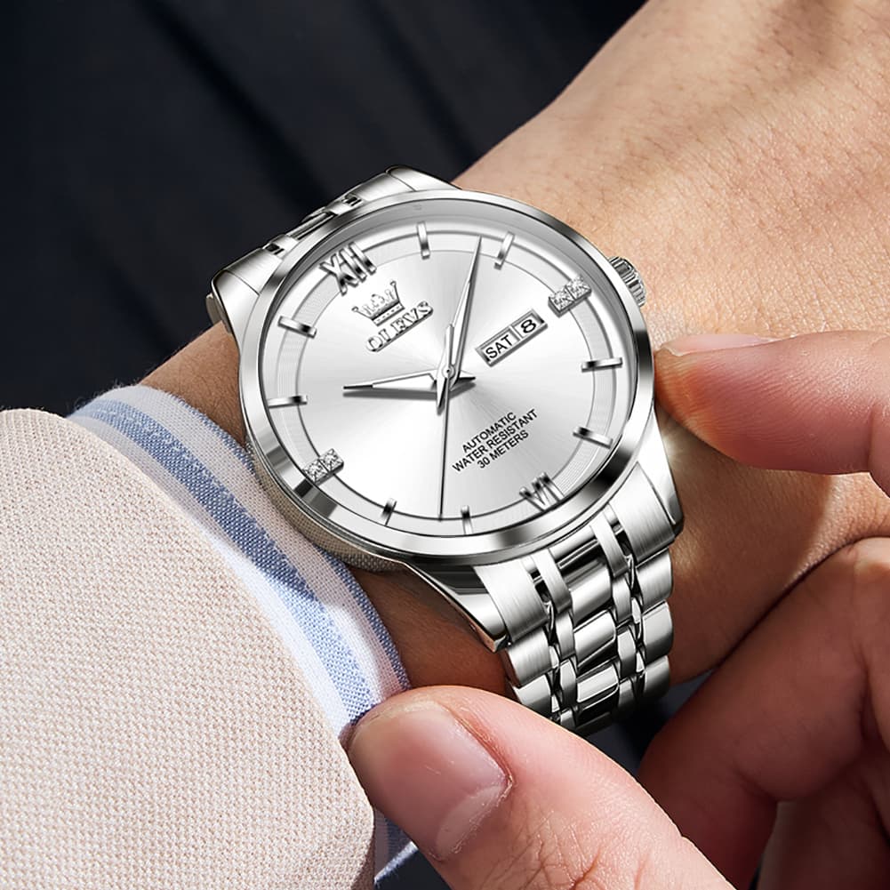 OLEVS 7061 Classic Dual Calendar Automatic Watch For Men