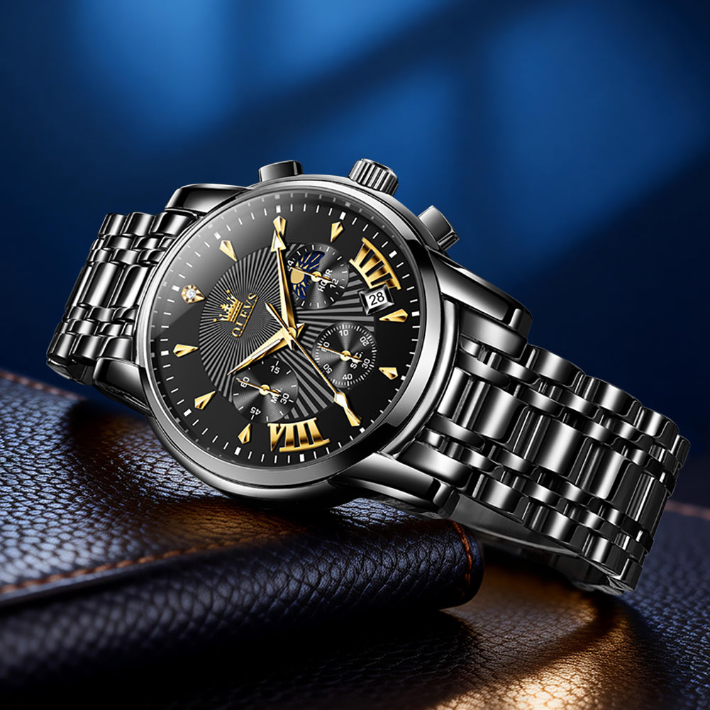 OLEVS 2892 Steel Chronograph Quartz Watch for Men
