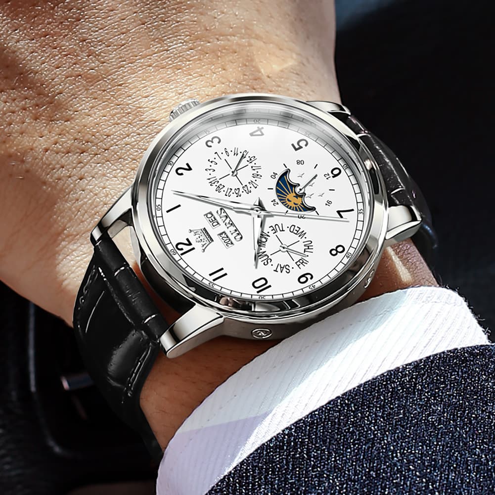 OLEVS 6698 Multifunction Moon Phase Mechanical Watch for Men