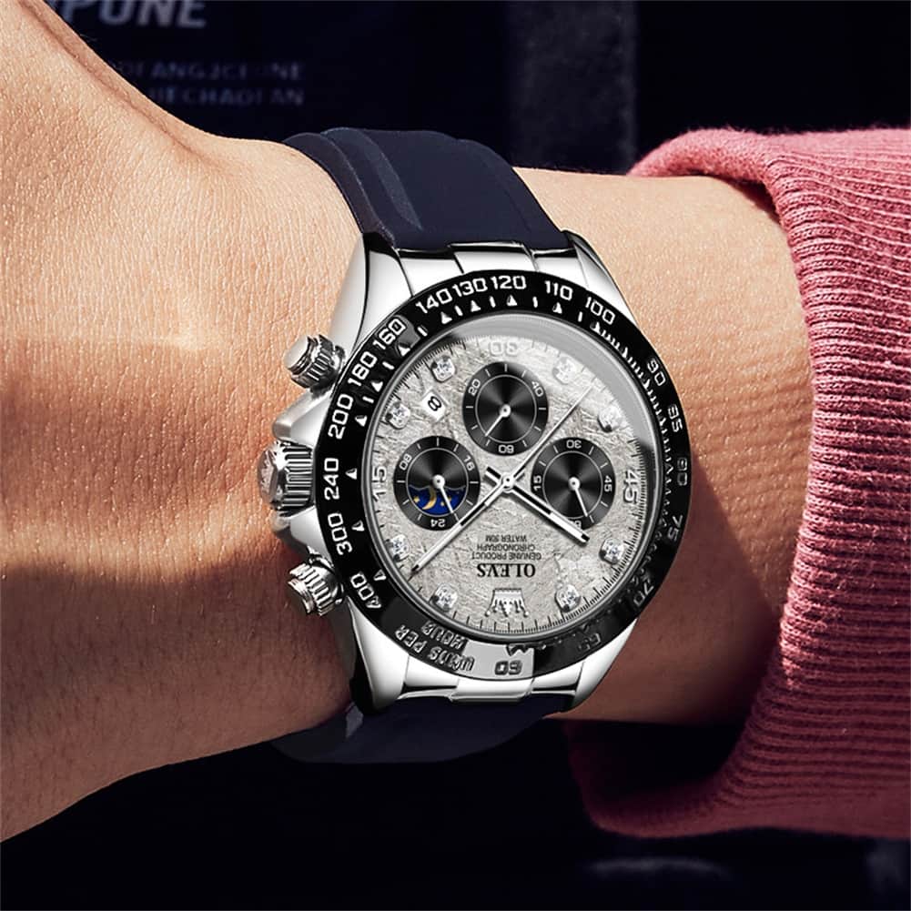 OLEVS 2875 Luxury Moon Phase Racing Chronograph Watch for Men