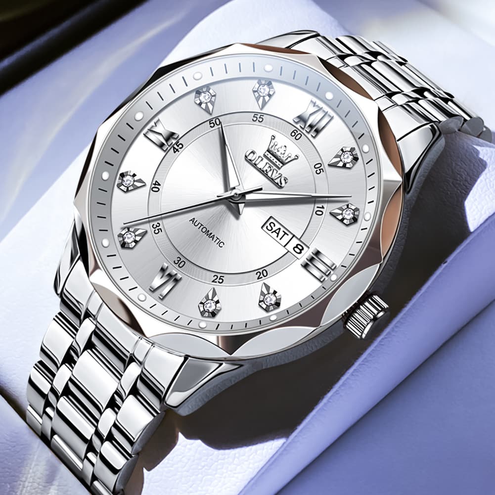 OLEVS 6727 Automatic Mechanical Diamond Watch For Men