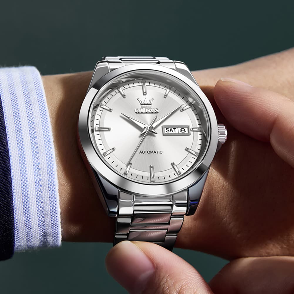 OLEVS 7090 Classic Dual Calendar Automatic Watch For Men