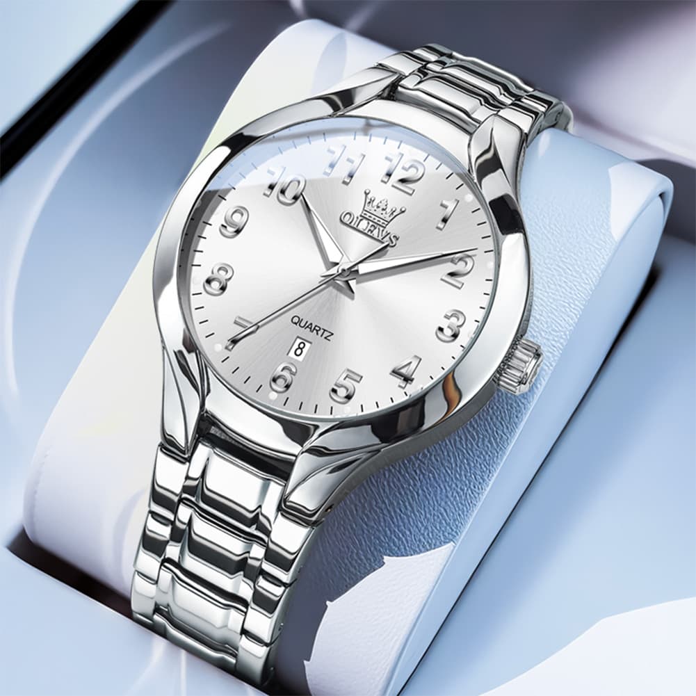 OLEVS 3650 Classic Gold Quartz Watch for Men & Women (His & Hers)