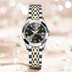 OLEVS 9931 Elegant Diamond Stainless Steel Quartz Watch for Women