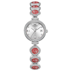 OLEVS Women Lucky Charm Watch Petite Diamond Bracelet Date Quartz 5630