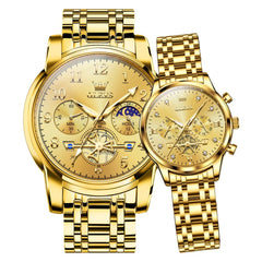 OLEVS 2900 Classic Chronograph Couples Watch Set Men Women