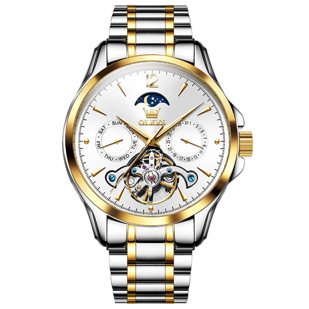 OLEVS 6663 Automatic Mechanical Moon Phase Watch for Men