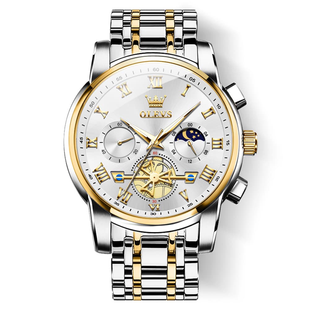 OLEVS 2859 Luxury Moon Phase Chronograph Quartz Watch for Men