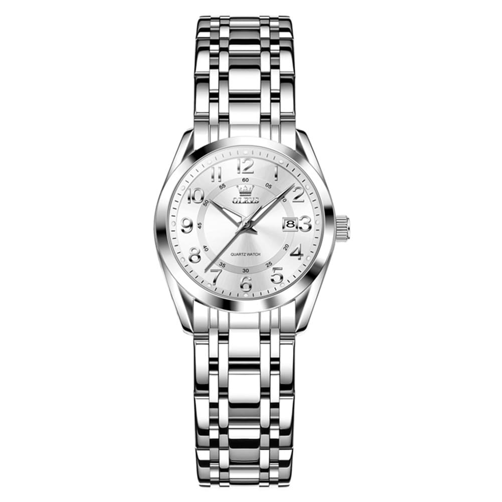 OLEVS 3666 Quartz Luminous Stainless Steel Watch For Women