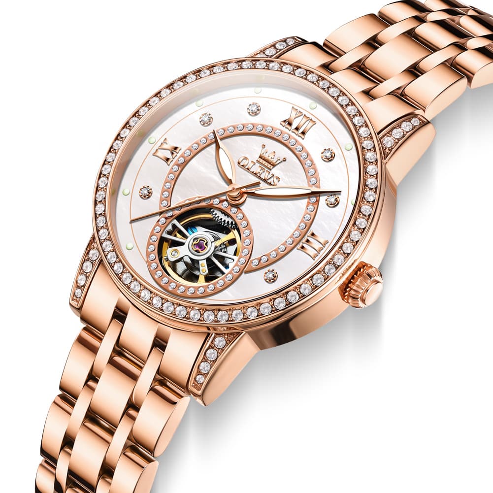 OLEVS 7036 Open Heart Automatic Watch For Women