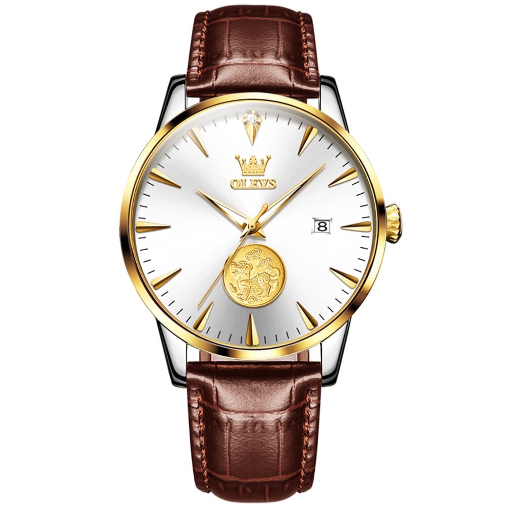 OLEVS 6665 Stainless Steel Pi Xiu Lucky Mechanical Watch for Men
