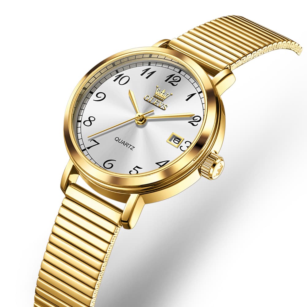 OLEVS Petite Minimalist Mesh Watch with Date 7130 for Women