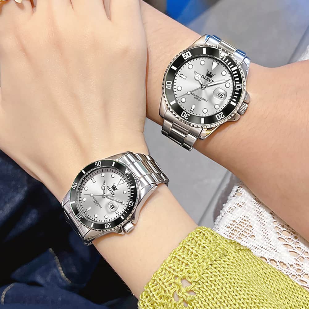 OLEVS 5885 Iconic Dive Style Couple Watch Set