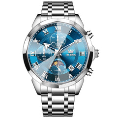 OLEVS 3675 Quartz 3D Rhombic Roman Chronograph Watch For Men