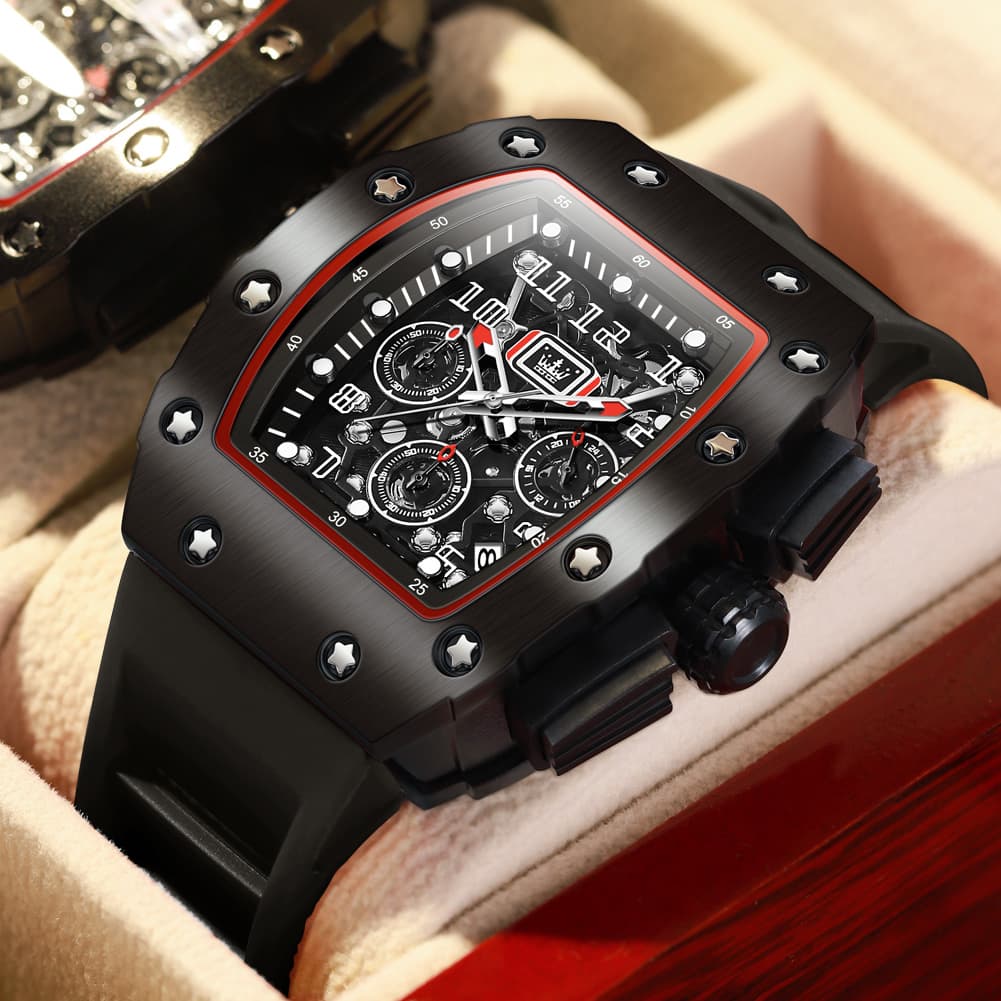 OLEVS 3608 Tonneau Sports Quartz Watch for Men