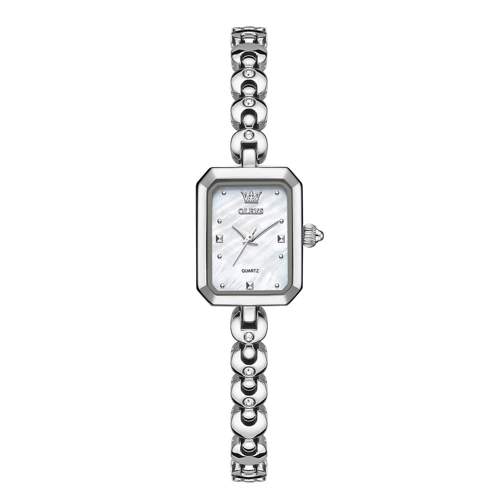 OLEVS 3665 Rectangular Mother of Pearl Jewelry Bracelet Watch For Women