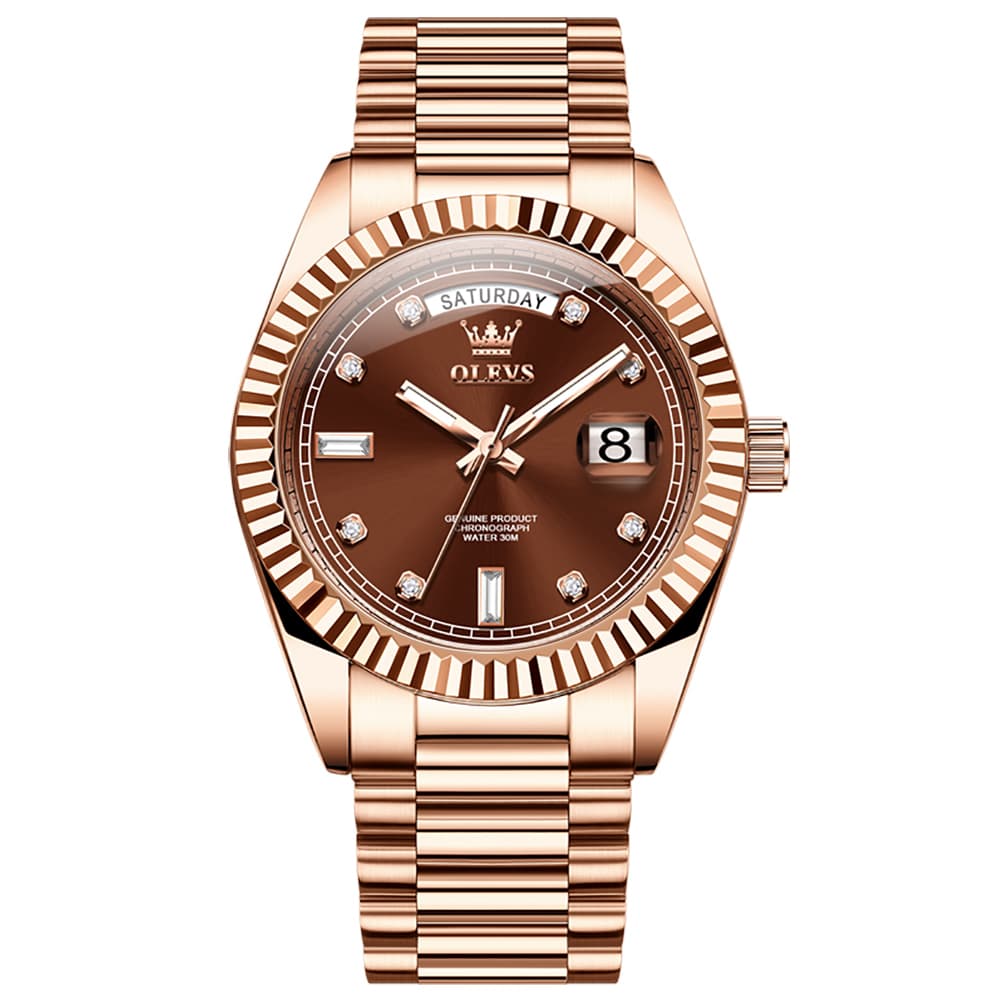 OLEVS 6736 Fluted Bezel Mechanical Watch for Men