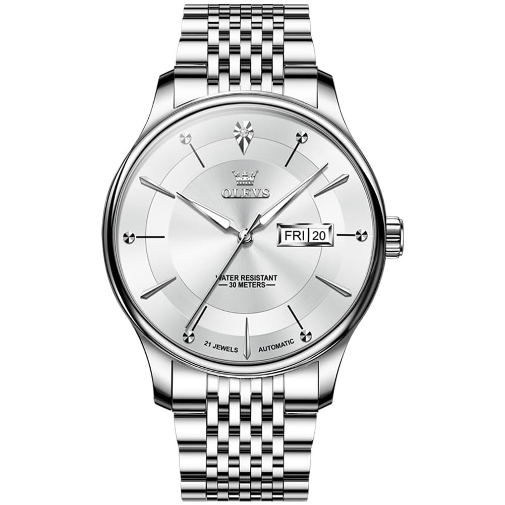 OLEVS Diamond Dial Day Date Automatic Mechanical Watch 9927 for Men