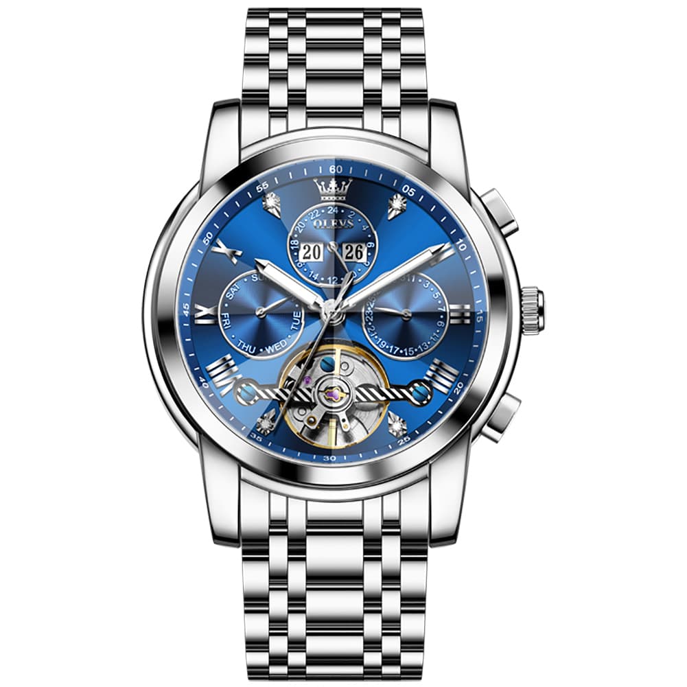 OLEVS 3D Diamond Cut Skeleton Automatic Watch 7121 for Men
