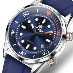 OLEVS 6751 Dive Style Silicone Strap Mechanical Watch for Men