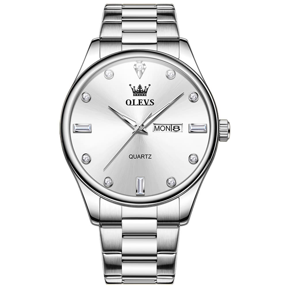 OLEVS 3621 Minimalist Diamond Quartz Watch for Men