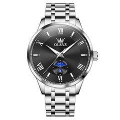 OLEVS 3638 Moon Phase Quartz Steel Watch for Men