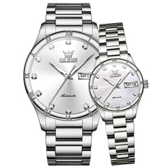 OLEVS 7030 Automatic Mechanical Couples Watch Set
