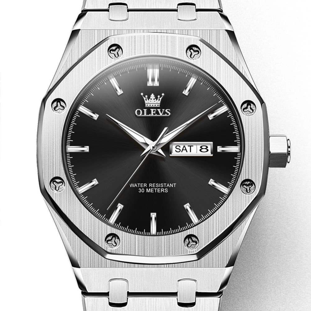 OLEVS 3726 Octagonal Luminous Quartz Watch for Men
