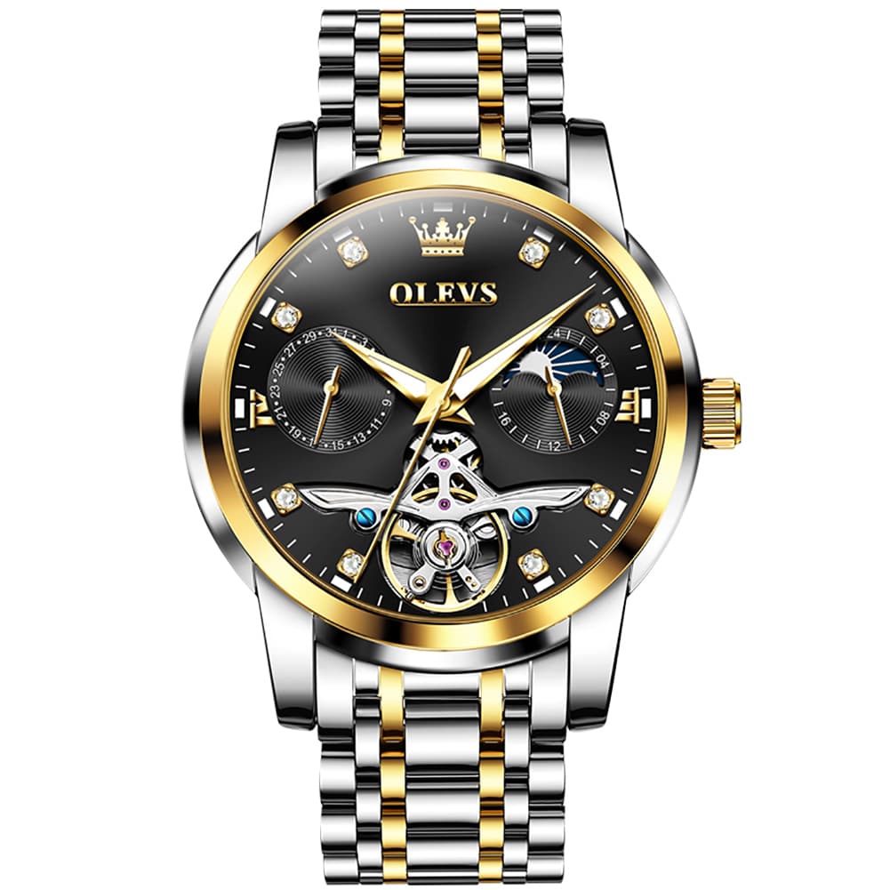 OLEVS 6703 Moon Phase Tourbillon Automatic Mechanical Watch For Men