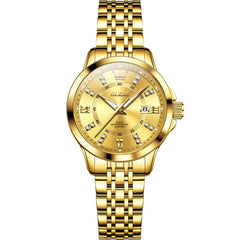 OLEVS 3620 Classic Diamond Quartz Steel Watch for Women