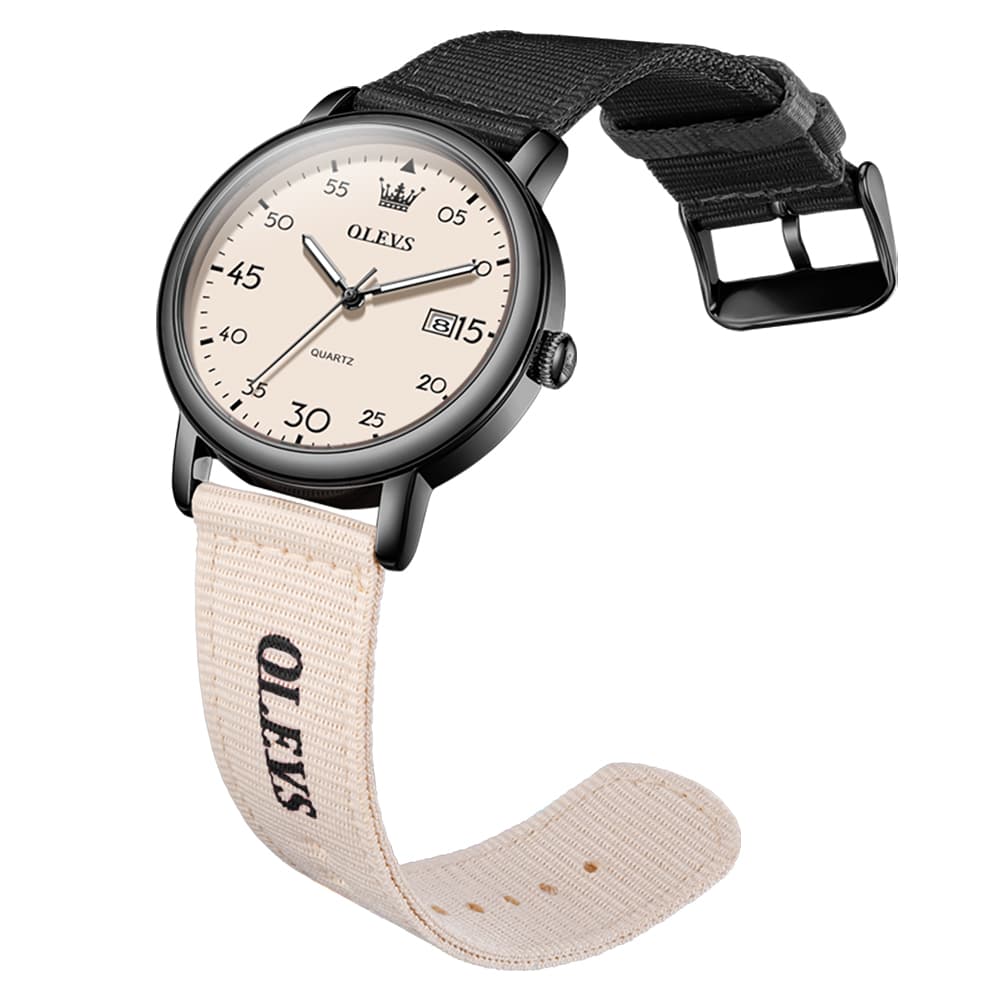 OLEVS 2997 Nylon Strap American Vintage Quartz Watch for Men and Women