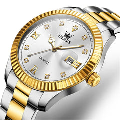 OLEVS 3623 Fluted Bezel Diamond Quartz Watch for Men